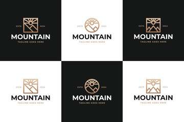 Mountain logo with luxury concept design vector illustration template idea