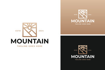 Mountain logo with luxury concept design vector illustration template idea