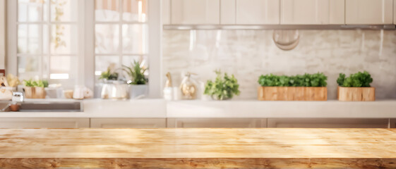 Kitchen background top counter interior wood blur home wooden empty room light white. Top kitchen product background desk modern window food display design texture tabletop restaurant board wall space