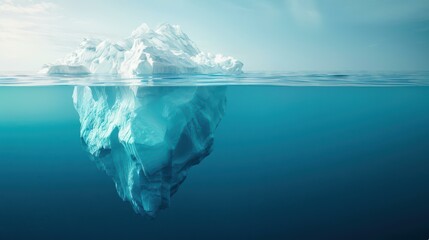 Stunning Blue Iceberg Underwater View for Environmental Awareness Campaigns