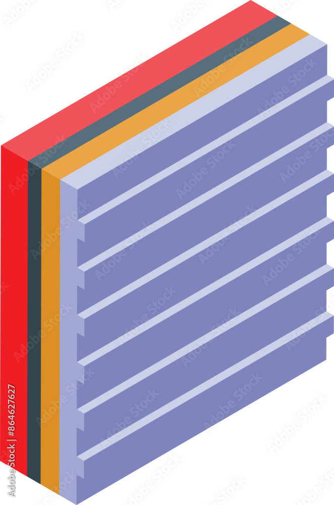 Poster external wall insulation showing the different layers in an isometric view