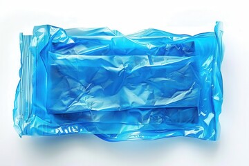 Fototapeta premium clean and fresh blue wet wipes flow pack isolated on white background hygiene product cut out