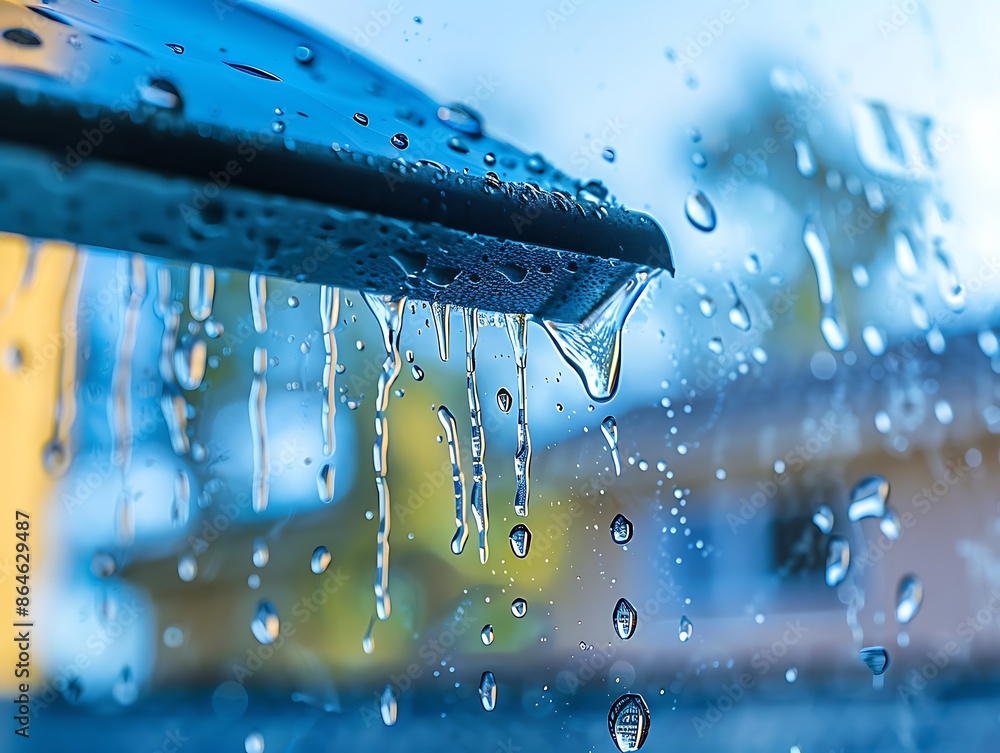 Poster raindrops falling from a car window