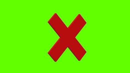 no negative wrong bad rejected red set icon 3d illustration rotation