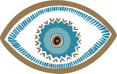 evil eye vector - symbol of protection - blue turkish