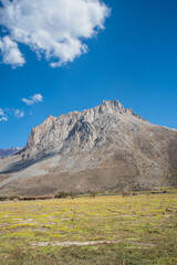 landscape with blue sky and clouds