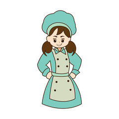cute chef cartoon restaurant vector illustration design