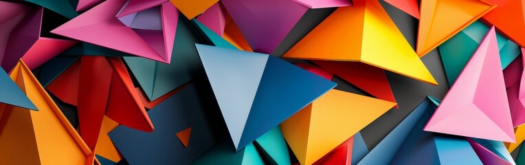 Colorful Triangles Creating Vibrant Geometric Art