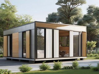 Eco-Friendly Modular Residential House with Modern Compact Interior Design