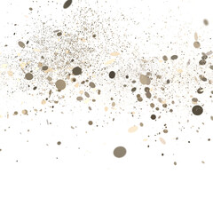 Euphoric Eruption: Magnificent 3D Illustration Showcasing Bursting gold Confetti PNG