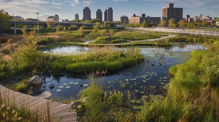 An urban wetlands park is a vital wildlife habitat and green sanctuary, supporting balance and reconnecting residents.
