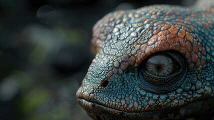 Fototapeta premium Close-up of a colorful chameleon eye