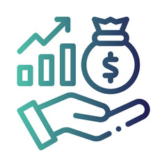 profit growth gradient icon