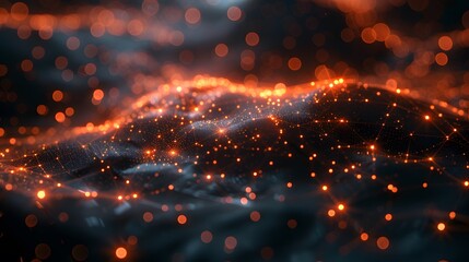 Obraz premium firewall with node connection on internet service access