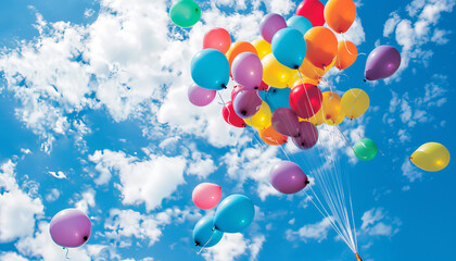 Balloons displaying eco-friendly messages, promoting sustainability and environmental consciousness with vibrant designs and impactful slogans.