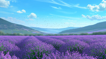 lavender field and sky