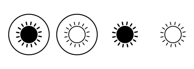 Sun icon set. Brightness Icon vector