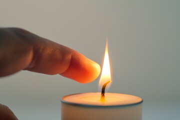 Connection: a finger touching the candle flame