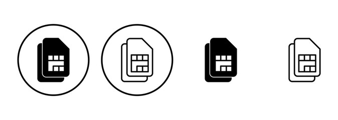 Sim card icon set. dual sim card icon vector
