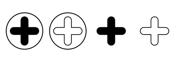 Plus Icon set. Add plus icon
