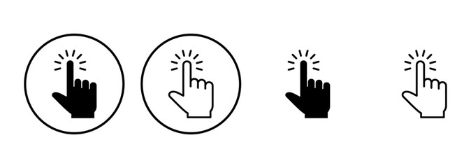 Hand click icon set. pointer icon vector. hand cursor icon vector