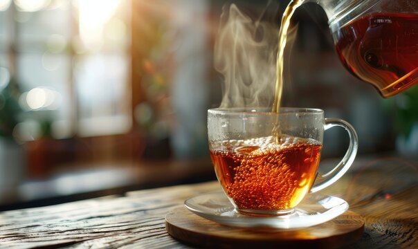 Pouring Healthy Herbal Tea