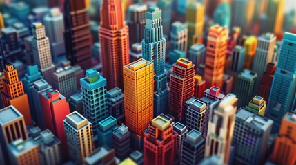 Obraz premium A 3d skyscrapers ultra detailed UHD wallpaper