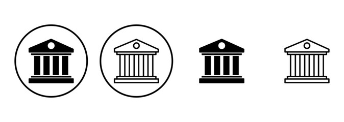 Bank icon set. bank vector icon, museum, university
