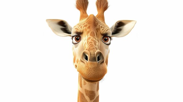 A 3d girafee on white background UHD wallpaper