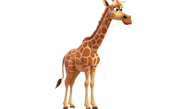 A 3d girafee on white background UHD wallpaper