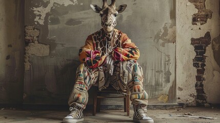 A giraffe dress UHD wallpaper