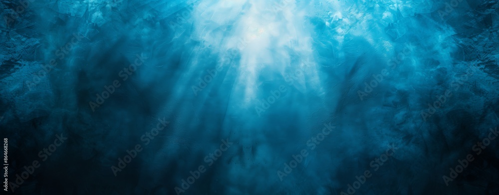 Poster abstract blue gradient background with a grainy texture and spotlight effect, creating a dark, moody