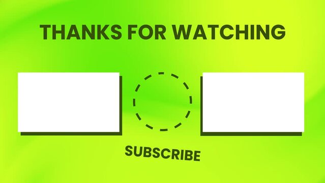 youtube end screen green background, suitable for channel youtube subscribe button, and promotion video