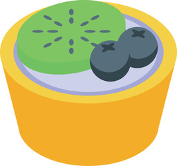 Creamy yogurt topped with fresh kiwi and blueberries creating a healthy and refreshing treat