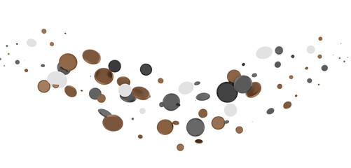  Colorful assorted confetti with serpentine on white