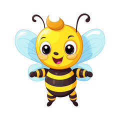 a bee with a bee on his head and a bee with a yellow wings
