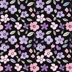 Fototapeta premium Black Rose Pattern Collection, Cute Gothic Pattern, Pretty Goth Background, Seamless Floral Watercolor Patterns