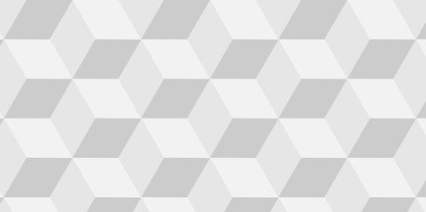 Vector white and gray cube geometric pattern grid backdrop triangle background. Abstract cube geometric tile and mosaic wall or grid backdrop hexagon technology. white geometric block cube structure.