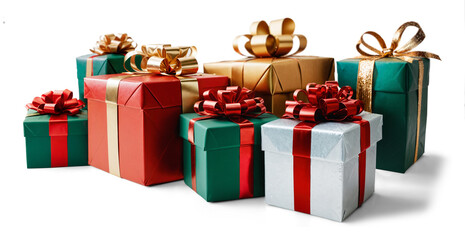 Fototapeta premium festive Christmas gifts, presents boxes in a row, 3d-illustration