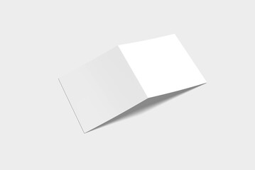 3d rendering a5 bifold brochure blank mockup