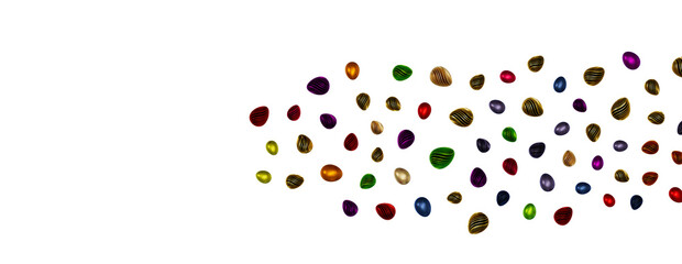 colorful handmade easter eggs isolated