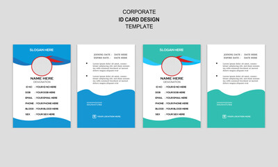 special modern creative minimal corporate id card design template company employee identity card design with two color variation bundle