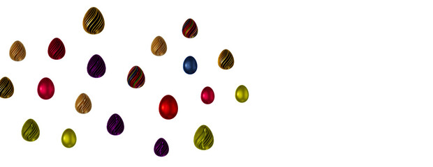 colorful handmade easter eggs isolated