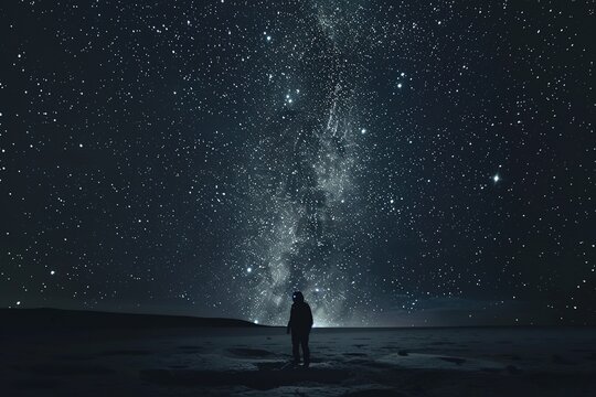 Astronaut floating in the vacuum of space