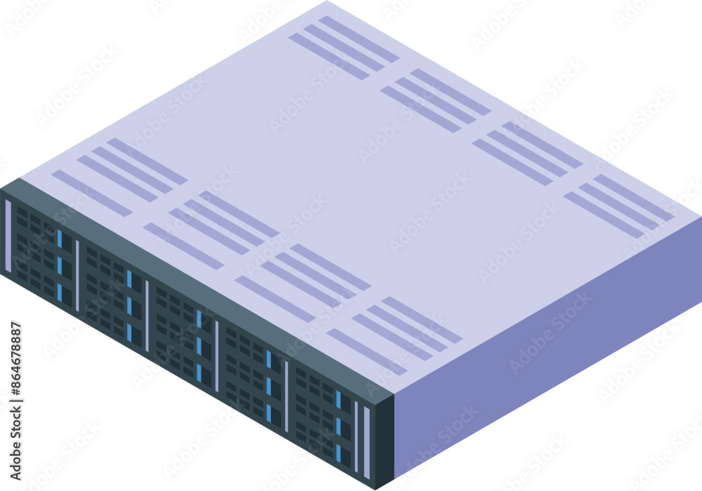 Poster modern server unit is processing large amounts of data for cloud computing services