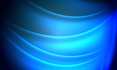 Flowing soft blue curve shape with soft gradient abstract background. Soft blue stripe pattern.