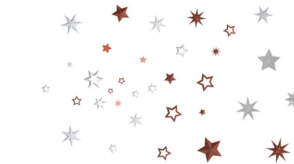 Galactic Christmas Descent: Enthralling 3D Illustration of Falling Holiday Stars from the Cosmos