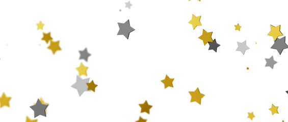 Celestial Cascades: 3D Illustration Conjures a Rainfall of Gold Stars