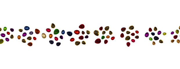 colorful handmade easter eggs isolated