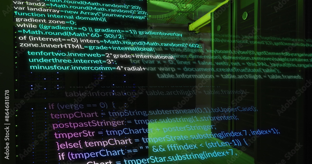 Poster image of computer languages moving over data server systems